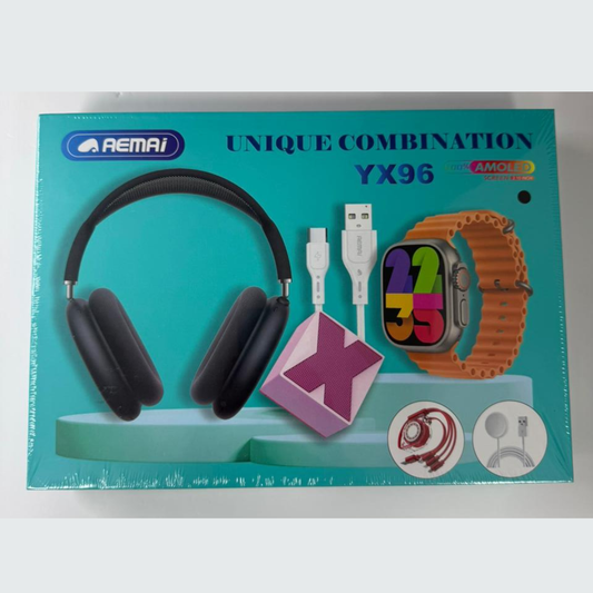 AEMAI YX96 Technological Combo – Headphones + Smartwatch + Charging Cables
